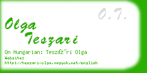 olga teszari business card